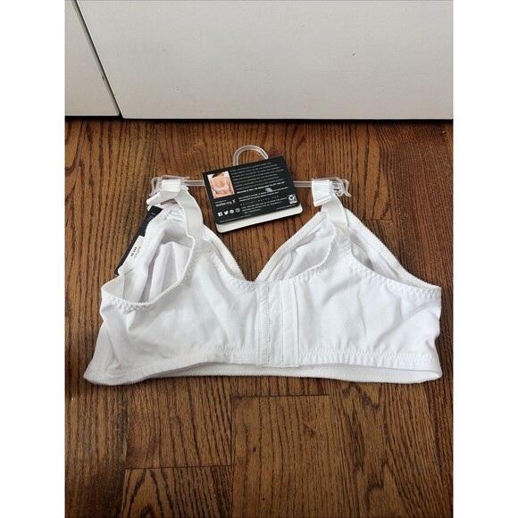 Bali 42D Bra Cotton White Stretch Wirefree Classic Support DF3036 Back Smoothing - Picture 4 of 5